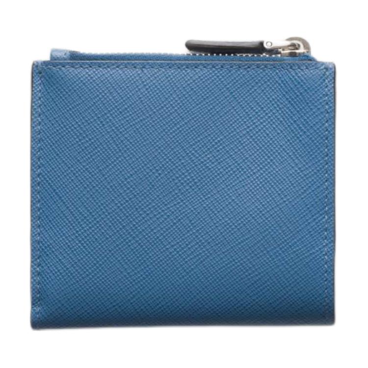 PRADA Cow Leather Wallet Men's Blue