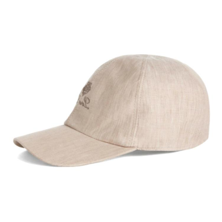 Loro Piana Linen Baseball Caps Men's Linen Beige