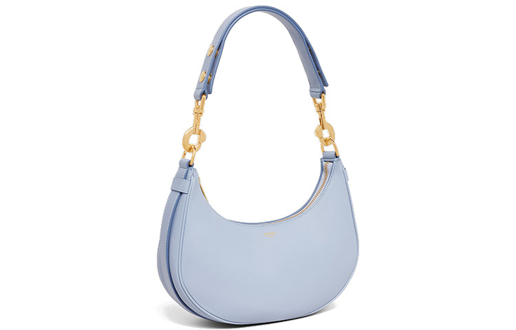 CELINE AVA Cow Leather Handbag Medium Size Women's Light Blue