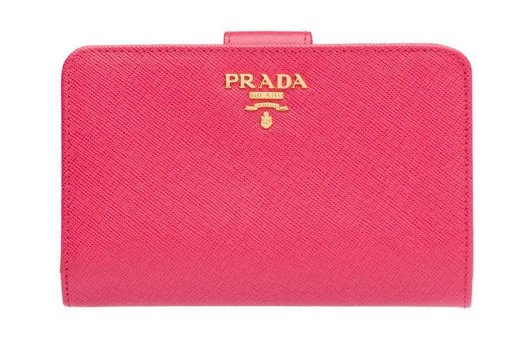 PRADA Cow Leather Wallet Women's Pink