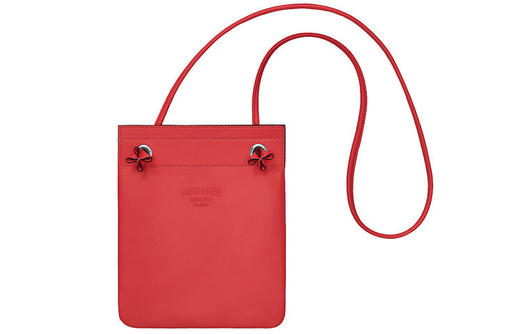 HERMES Aline Milo Lambskin Swift Calfskin Shoulder Bag Crossbody Bag Mini Women's Red
