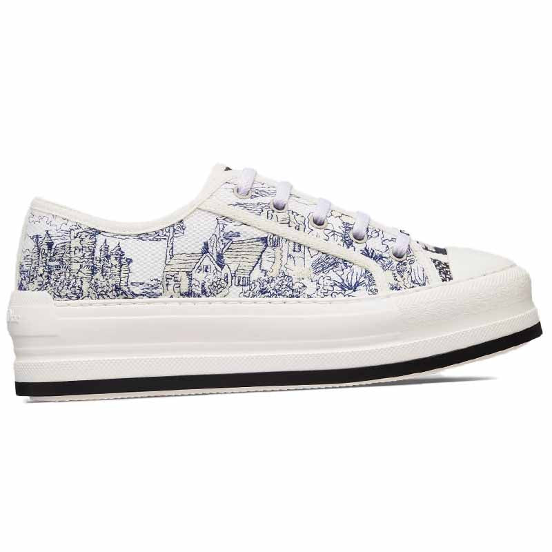 DIOR Walk'n'Dior Platform Shoes Low Top Skateboard Shoes Women's Dark Blue
