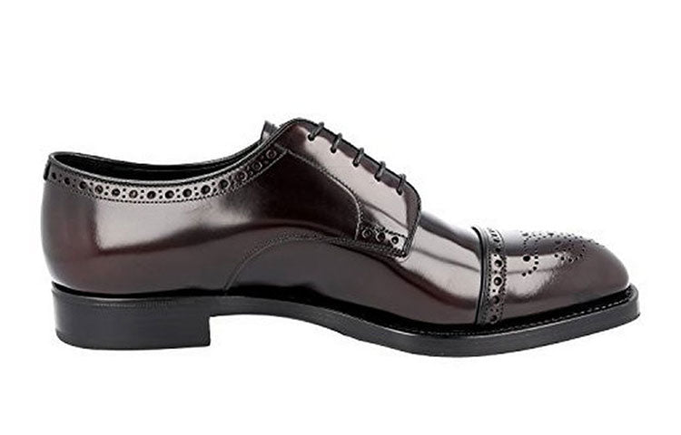PRADA Dress Shoes Men Low-Top Brown