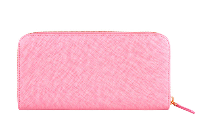 PRADA Cow Leather Wallet Women's Light Rose
