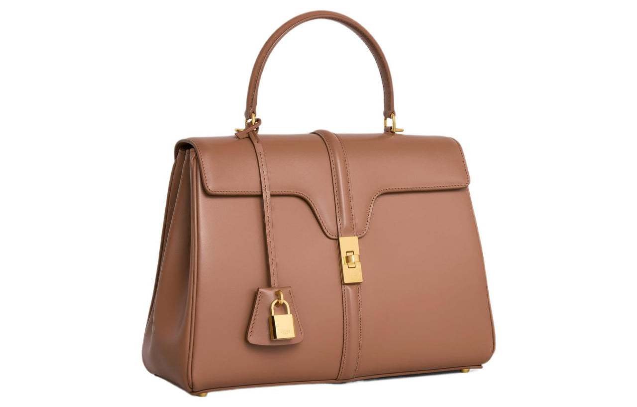 CELINE 16 Cow Leather Shoulder Bag Crossbody Bag Handbag Regular Women's Bronze