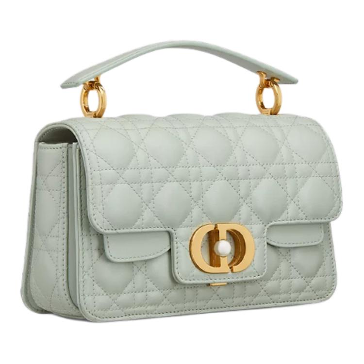 DIOR Cow Leather Shoulder Bag Crossbody Bag Handbag Small Size Women's Bright Green