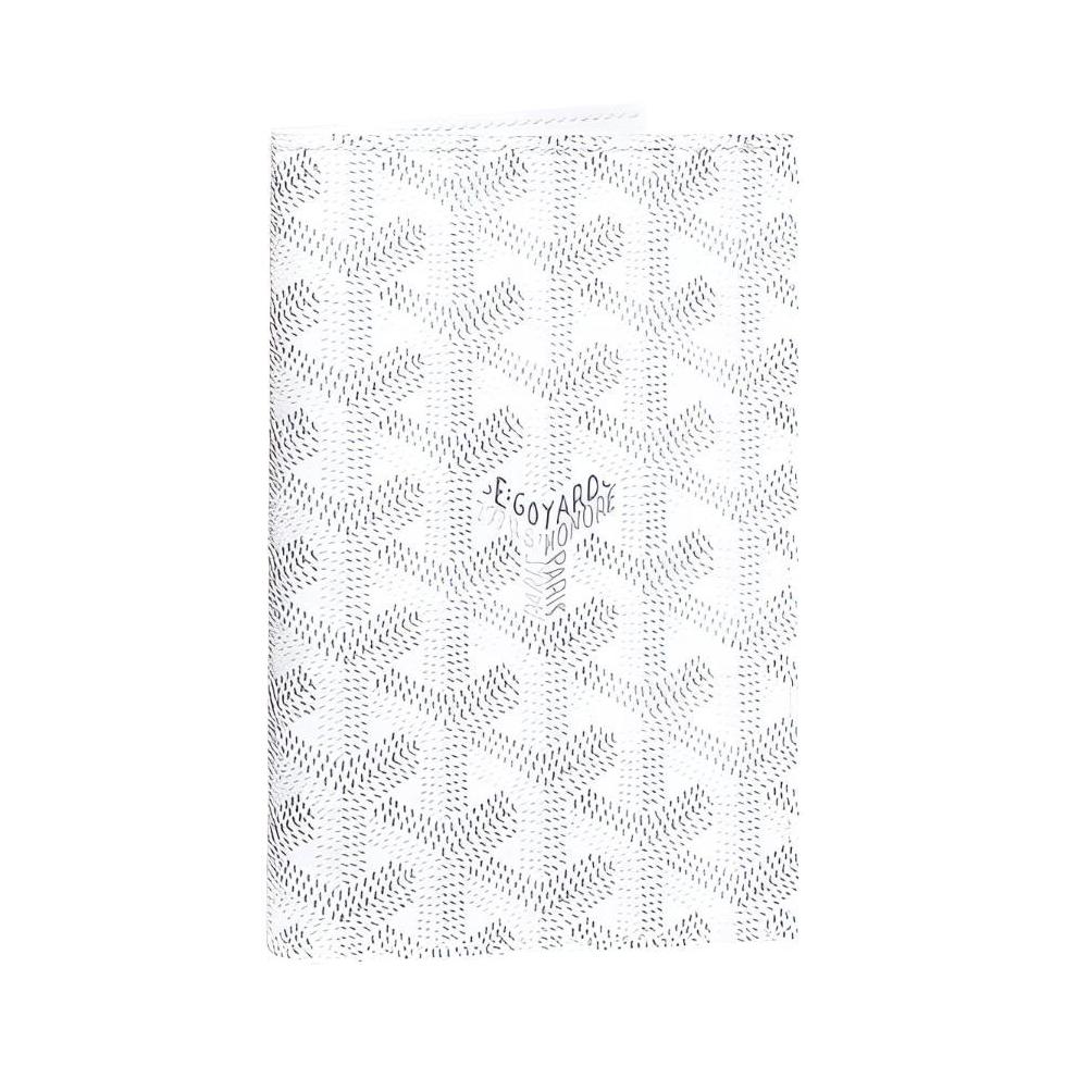 GOYARD Grenelle Canvas With Leather Card Holder Passport Holder Unisex White
