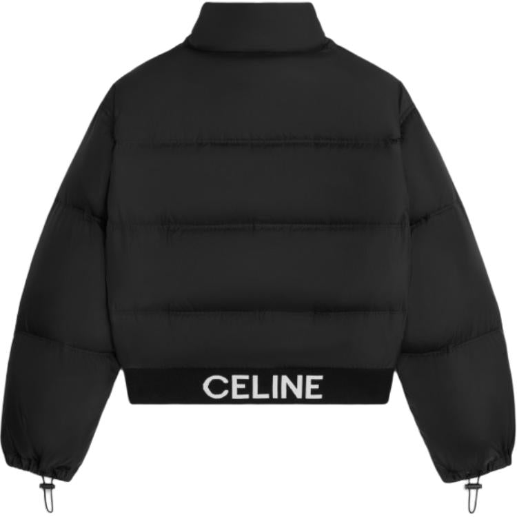 CELINE Logo Printed Zip Up Puffer Jacket