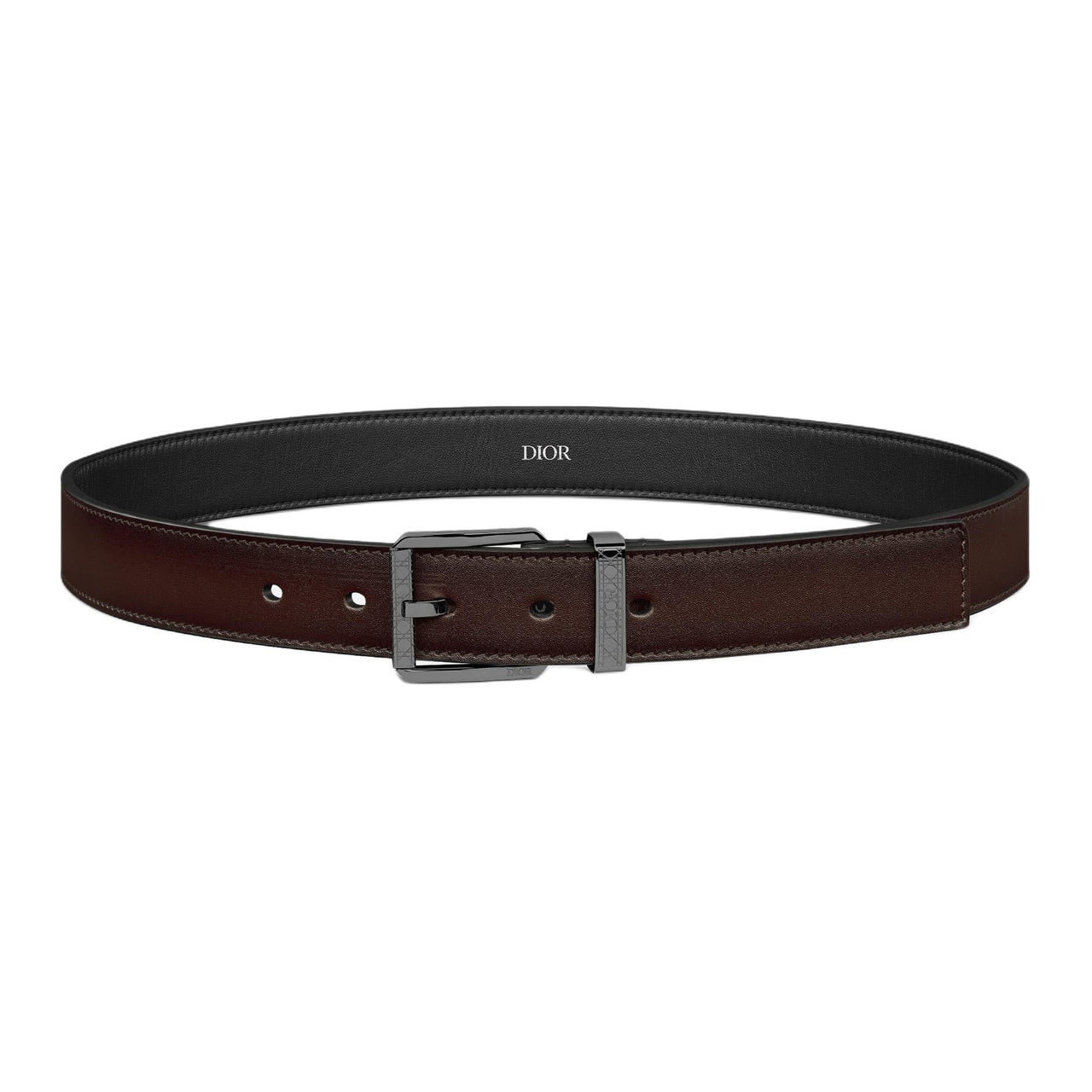 DIOR Cow Leather Belts Men's Brown Width 3cm