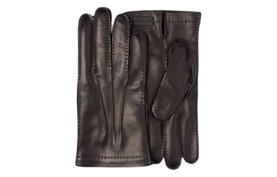PRADA Cow Leather, Cashmere Gloves Men's Black