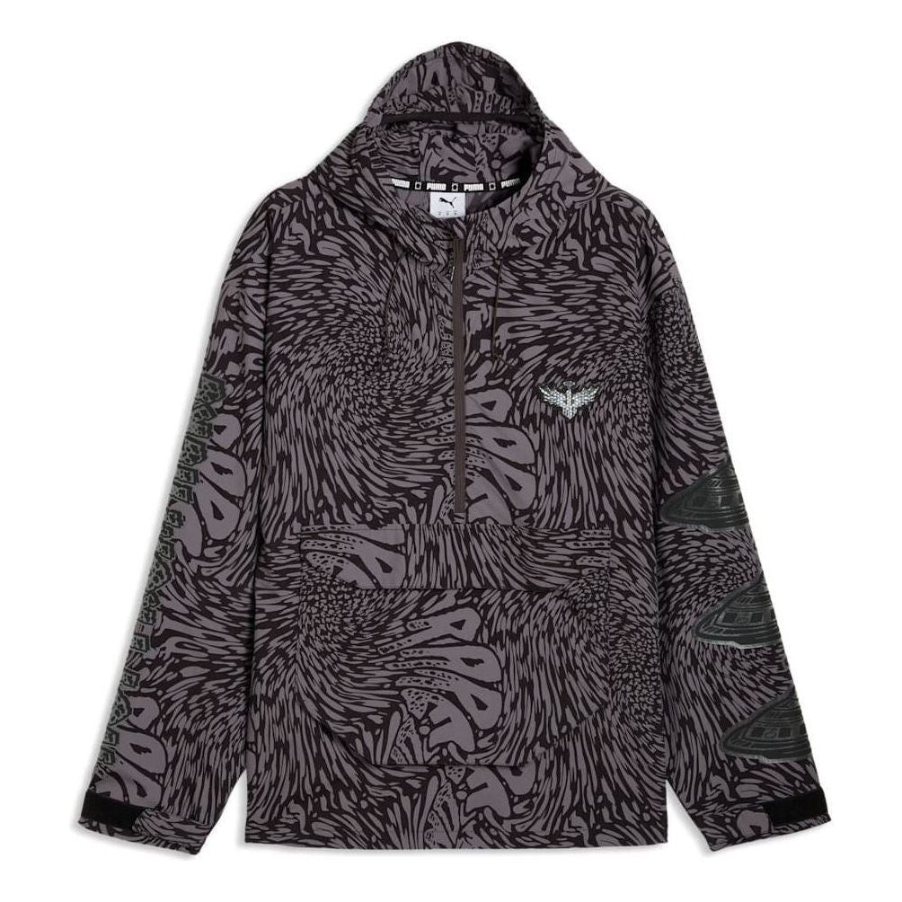 PUMA Melo World Packable Windbreaker 'Crystal Black AOP' 634631-01