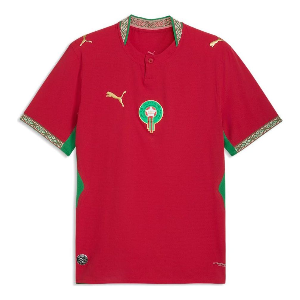 PUMA Morocco 2026 Home Authentic Jersey 'Fast Red Victory Gold' 783313-01