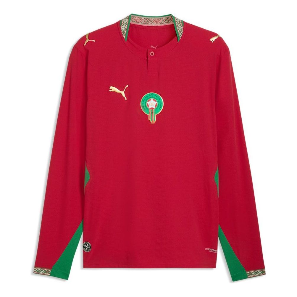 PUMA Morocco 2026 Authentic Home Long Sleeve Jersey 'Fast Red Victory Gold' 783315-01