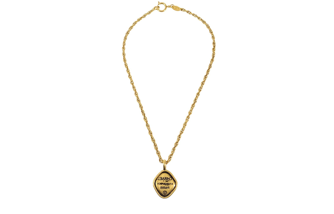 CHANEL 1990 2000s Logo engraved Pendant Necklace