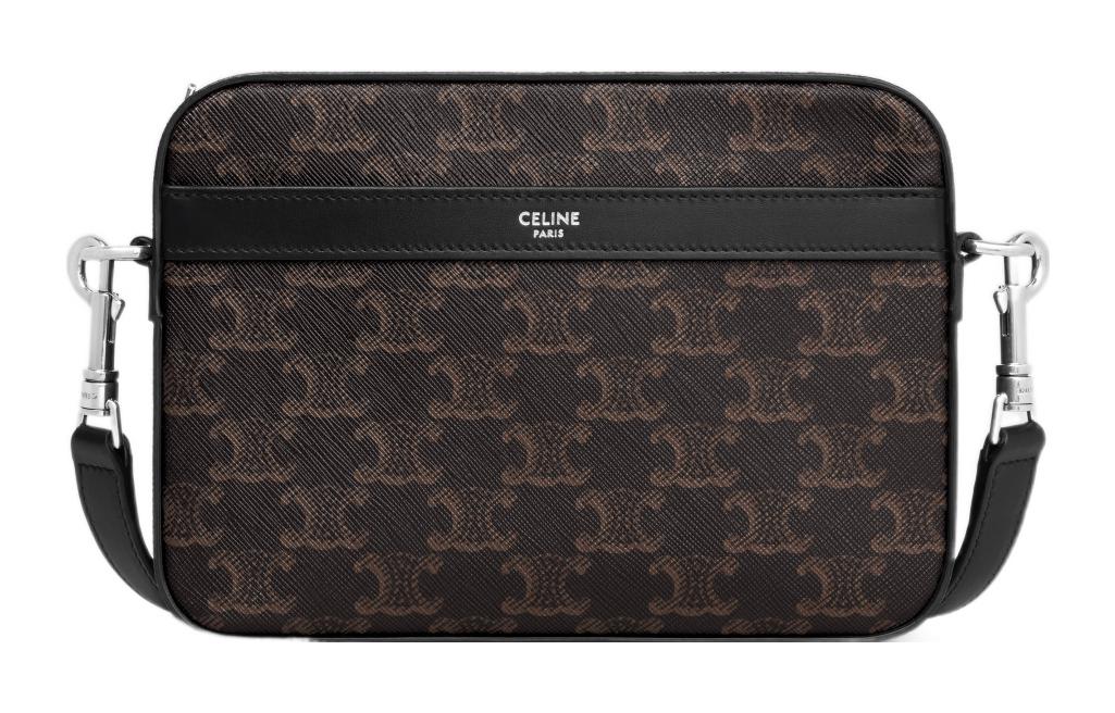 CELINE Cow Leather Shoulder Bag, Crossbody Bag Trumpets Men's Black