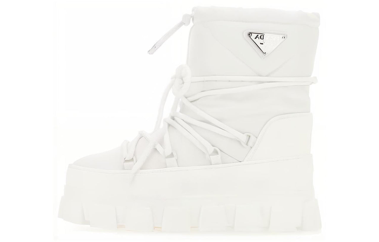 PRADA Crew Snow Boots 4cm Women's White