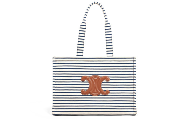 CELINE Cabas Fabric With Cow Leather Tote Bag, Shopping Bag, Handbag, Shoulder Bag Unisex