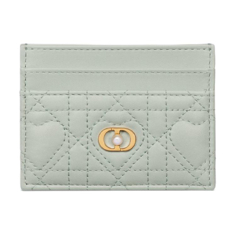 DIOR Jolie Lambskin Card Holder Women's Light Green