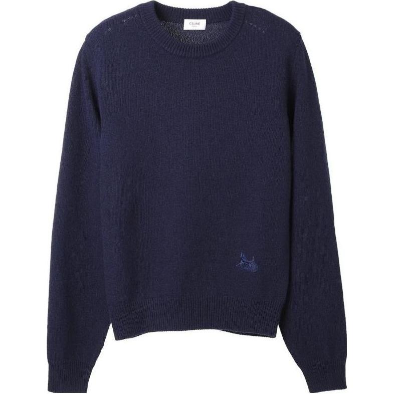 CELINE FW23 Cashmere Sweater Women's Dark Blue