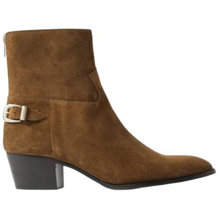 CELINE Drugstore Back Buckle Zipped Boot Taupe