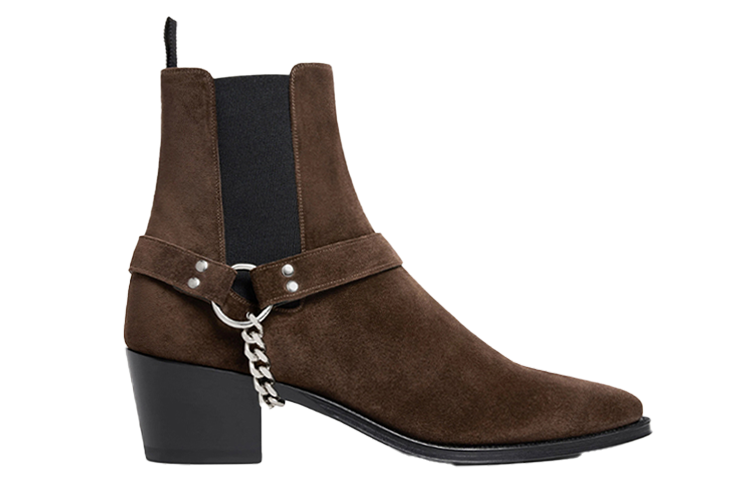 CELINE Camargue Short Chelsea Boots Men's Dark Brown