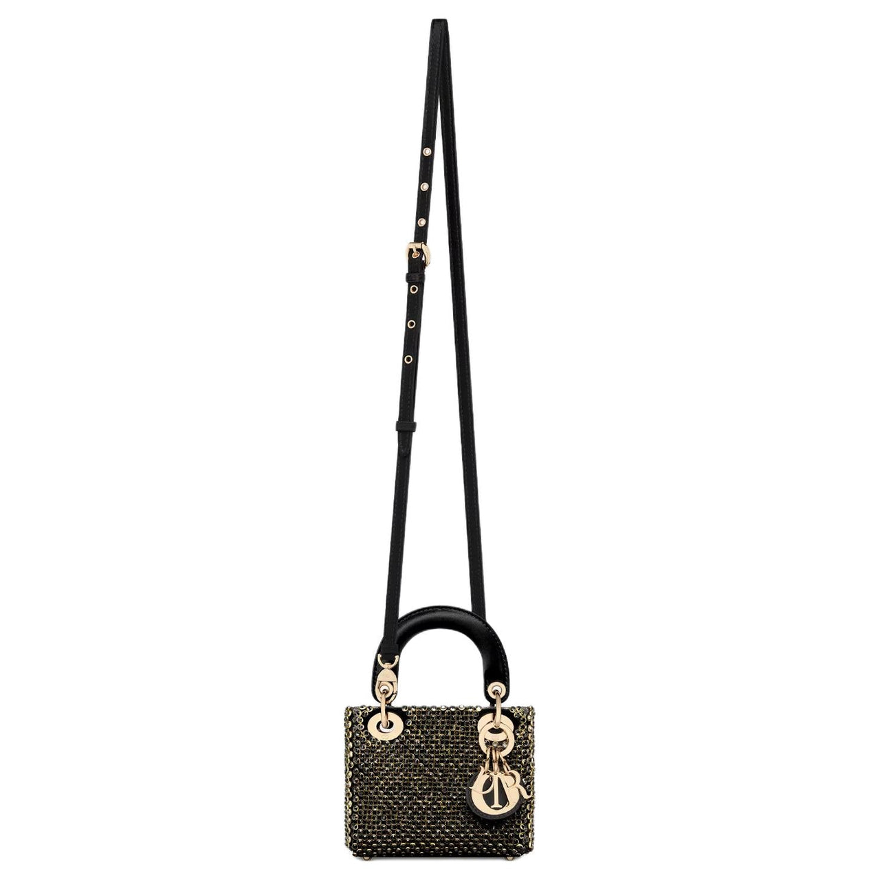 DIOR Silk Shoulder Bag Crossbody Bag Handbag Micro Women's Black