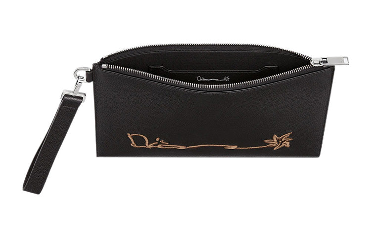 DIOR CACTUS JACK Collaboration Grained Calfskin Handbag Clutch Men's Black