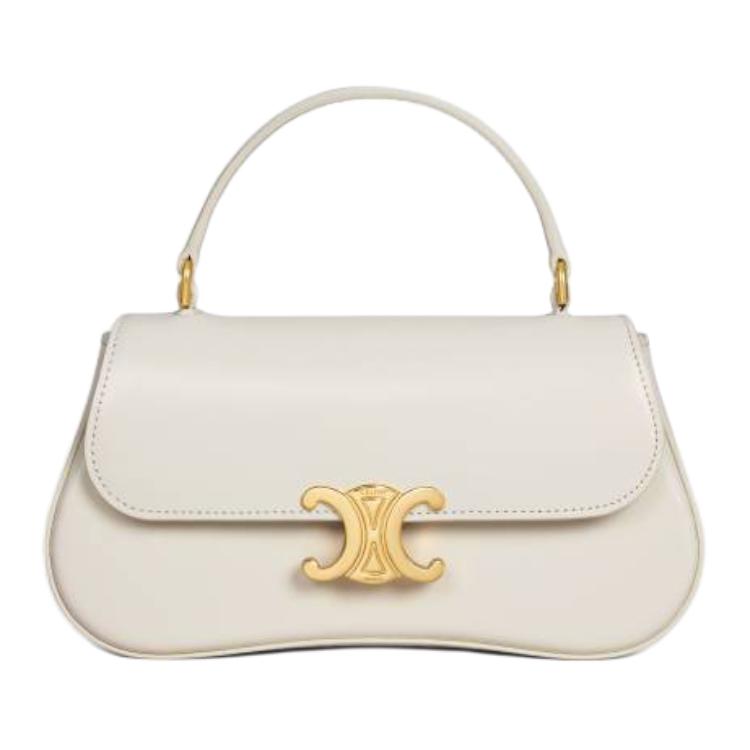 CELINE Calfskin Shoulder Bag, Crossbody Bag, Handbag Women's Ecru
