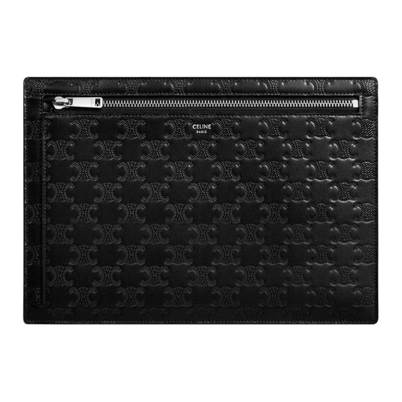 CELINE Calfskin Clutch Men's Black