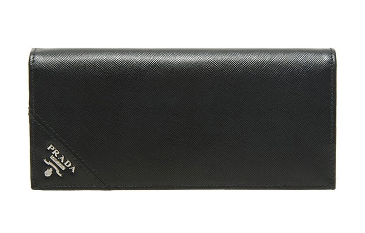 PRADA Cow Leather Wallet Men's Black
