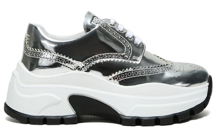 PRADA Chunky Sneakers Women's Low Top Silver