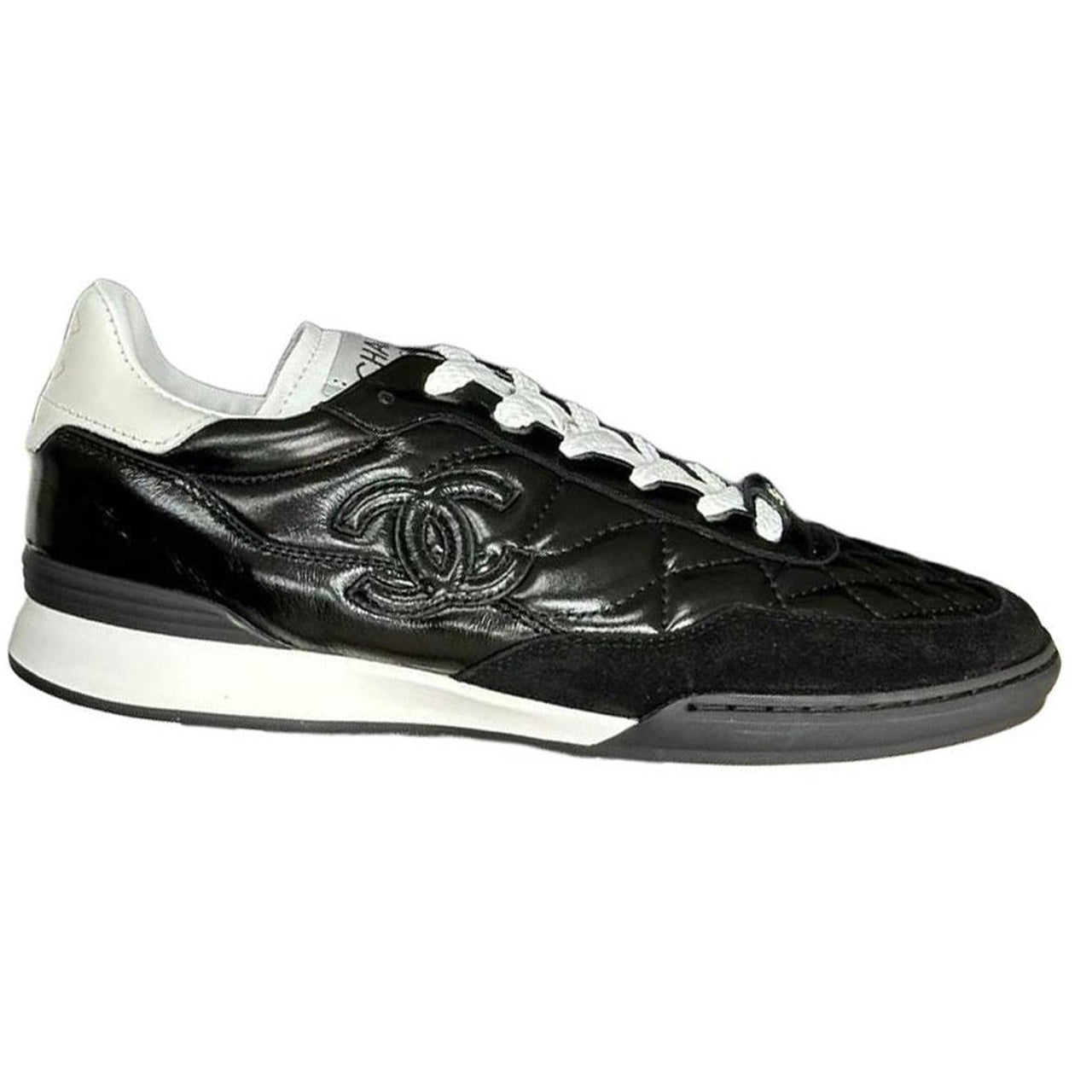 CHANEL 25S German Army Trainers Low Top Casual Shoes Women's Black