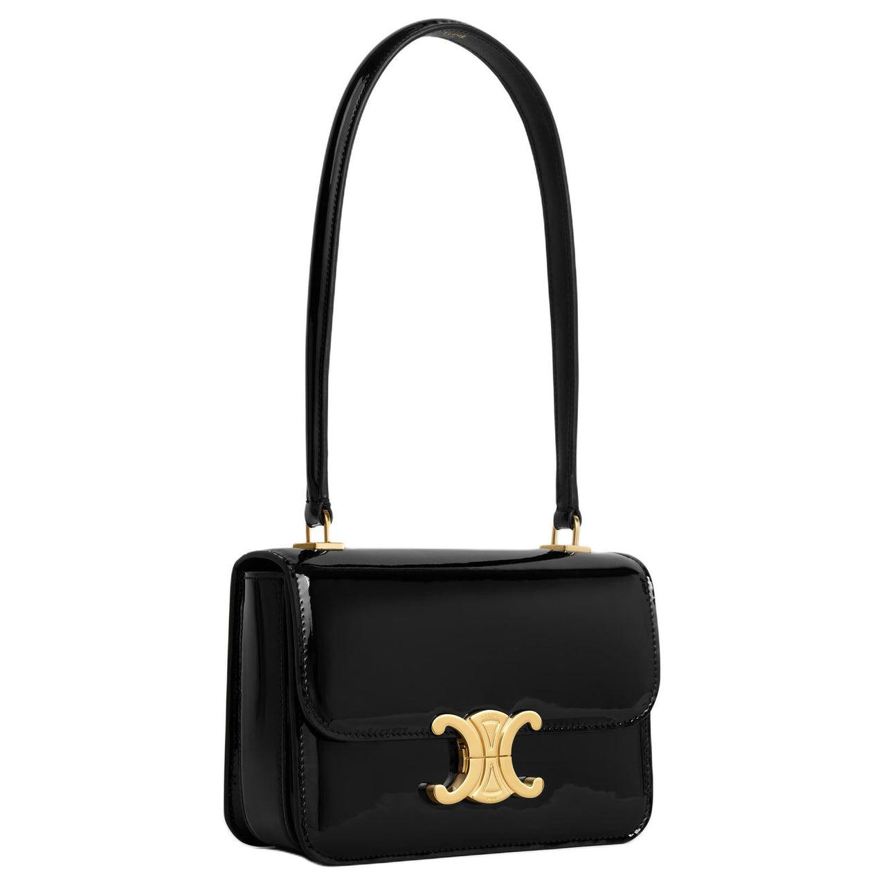 CELINE Calfskin Handbag, Shoulder Bag Women's Black