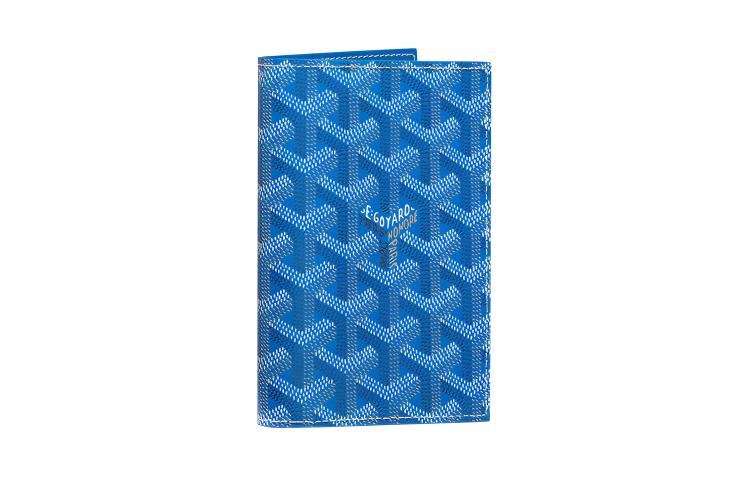 GOYARD Grenelle Canvas With Leather Card Holder Passport Holder Unisex Blue
