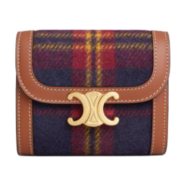 CELINE Calfskin Wallet Small Size Women's Multicolor
