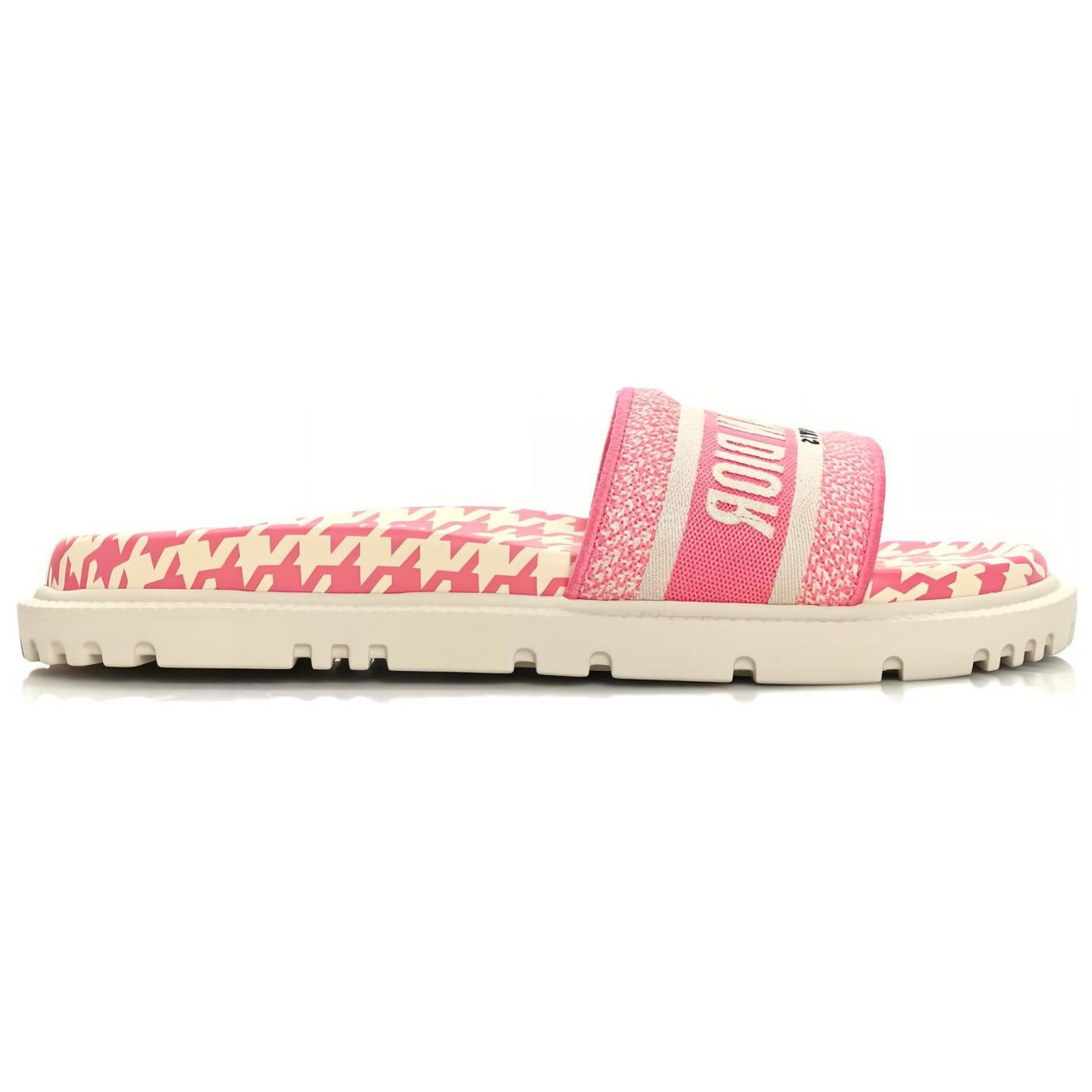 DIOR Women's DWay Slide 'Houndstooth - Peony'
