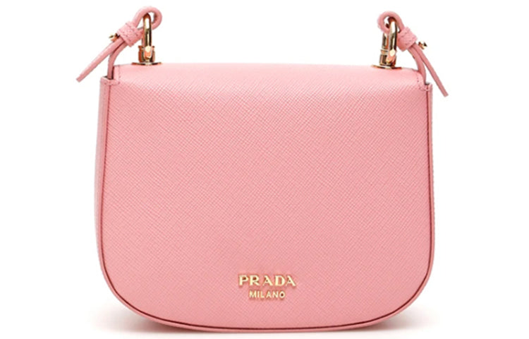 PRADA Cow Leather Shoulder Bag Women's Pink