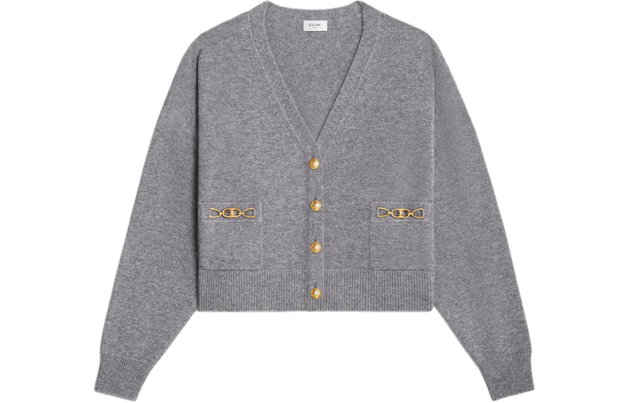 CELINE Cardigan With Gourmettes In Heritage Cashmere