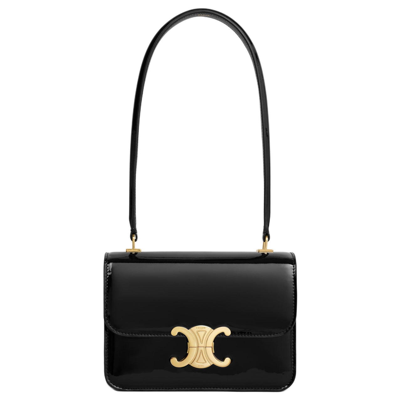 CELINE Calfskin Handbag, Shoulder Bag Women's Black