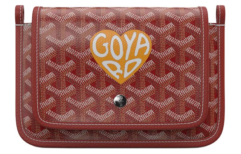 GOYARD Plumet Canvas With Leather Envelope Bag Crossbody Bag Shoulder Bag Unisex Red & Yellow Small Heart