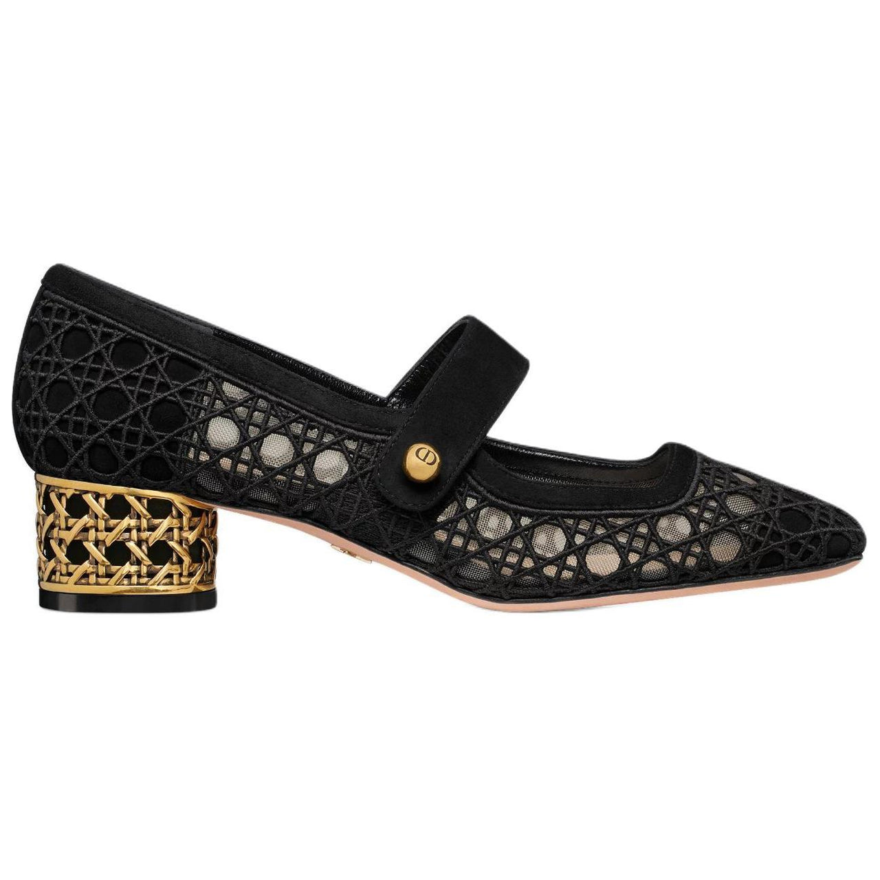 DIOR Icon Chunky Heel Mary Jane Shoes 4cm Women's Black