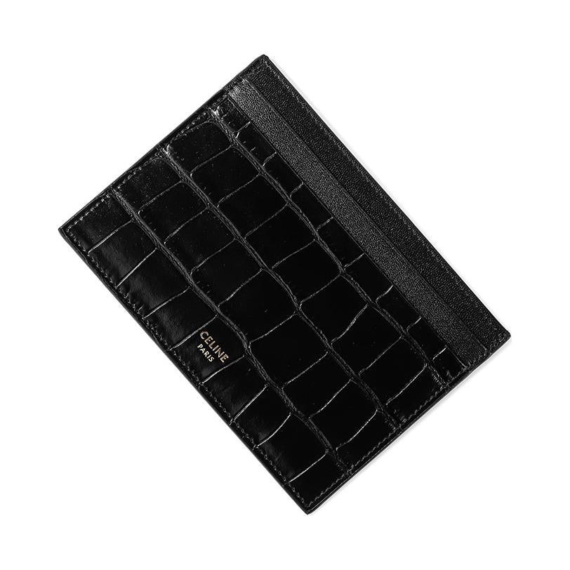 CELINE Cow Leather Card Holder Men's Black