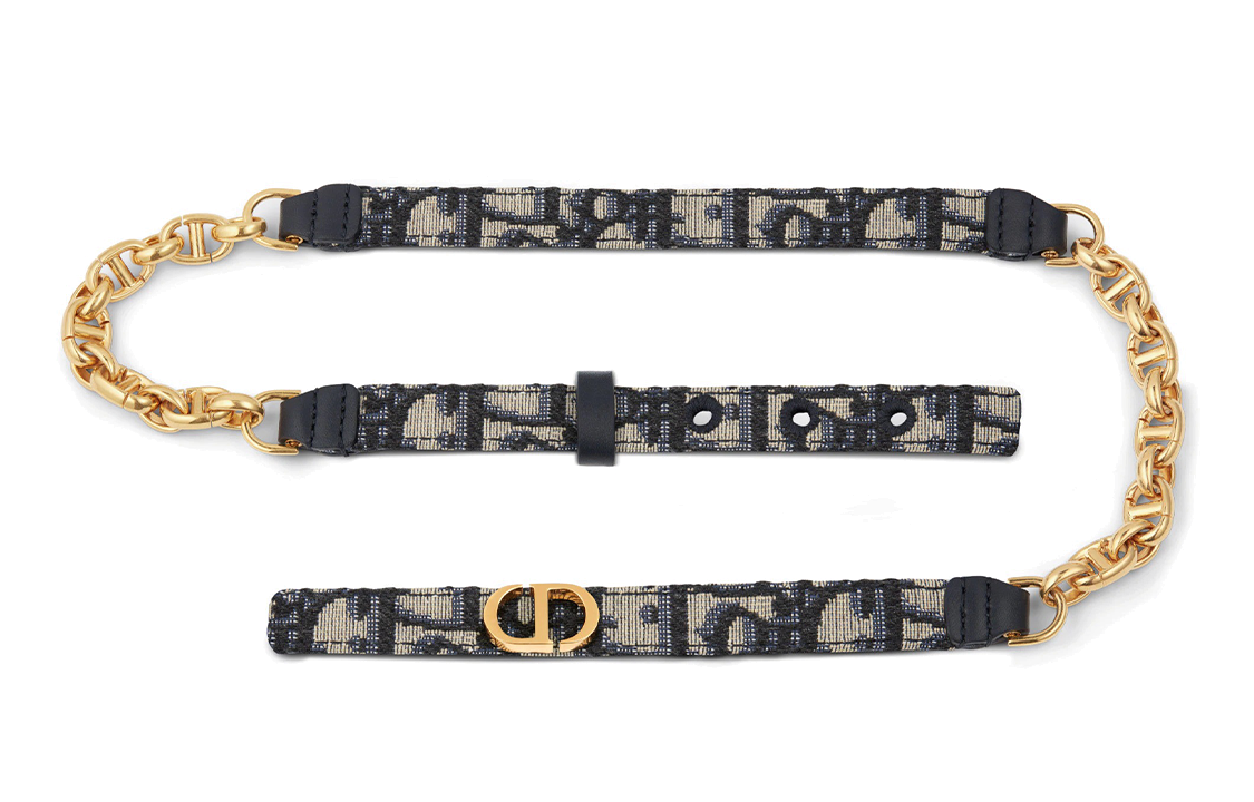 DIOR 30 Montaigne Leather Belts Women's Blue