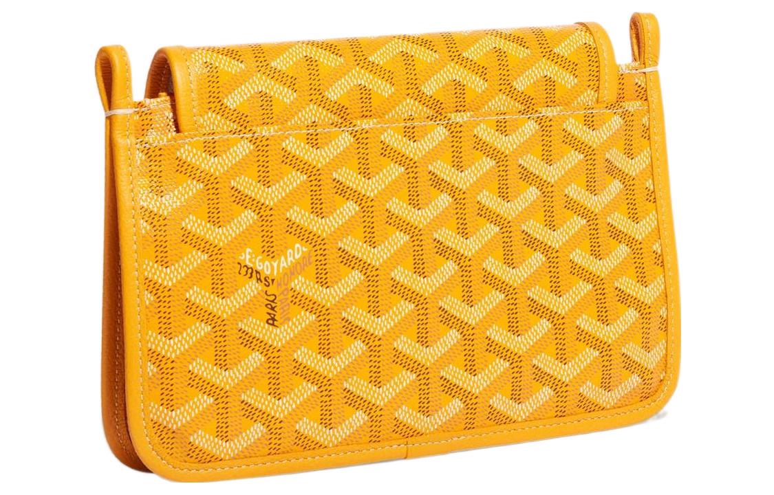 GOYARD Plumet Canvas With Leather Envelope Bag Crossbody Bag Shoulder Bag Unisex Yellow Multicolor Chestnut Small Heart