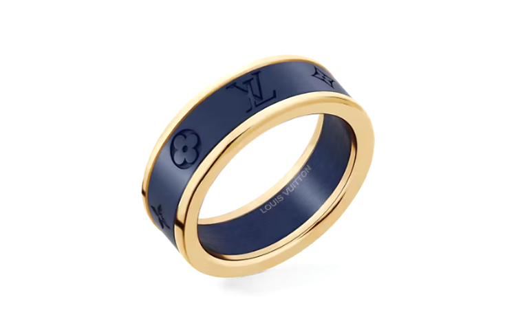 LOUIS VUITTON Les Gastons Vuitton Small Ring Yellow Gold And Titanium