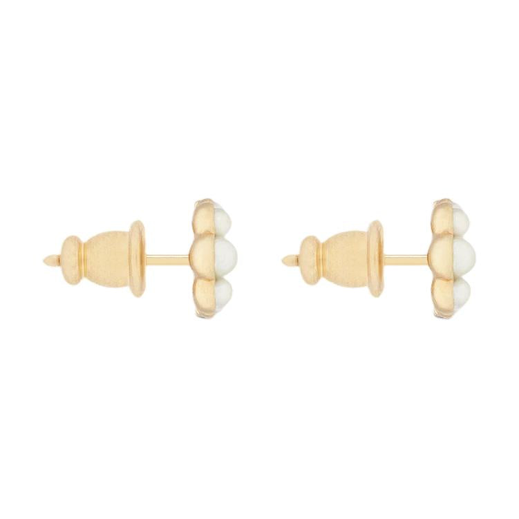 DIOR Metal Stud Earrings Women's Gold