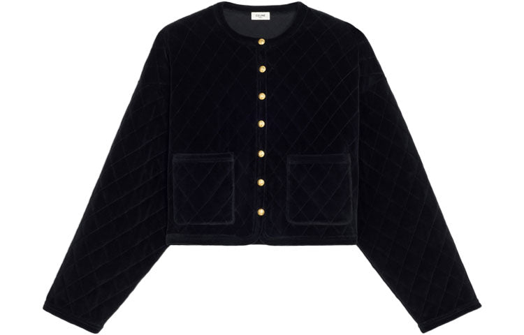 CELINE Cropped Coat Women's Black