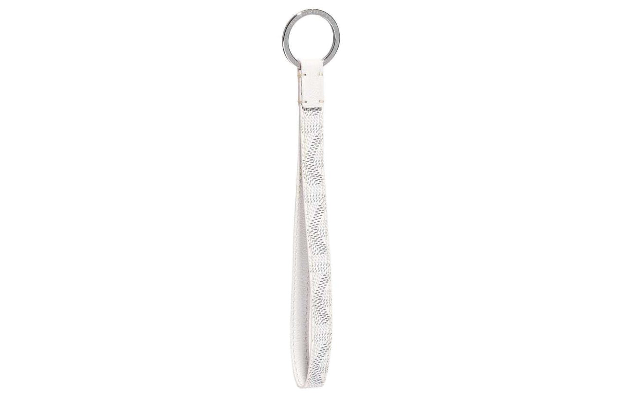 GOYARD Canvas With Calfskin Keychain Bag Accessory Unisex White