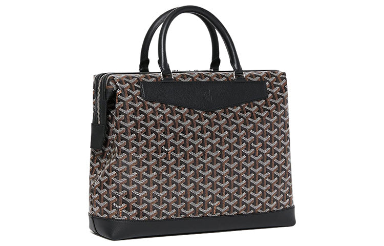 GOYARD Canvas With Leather Laptop Bags Briefcases Handbag Unisex Black