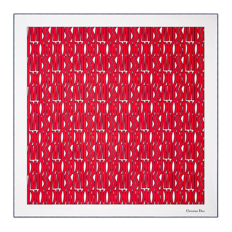 DIOR Silk Silk Scarves Women's Red